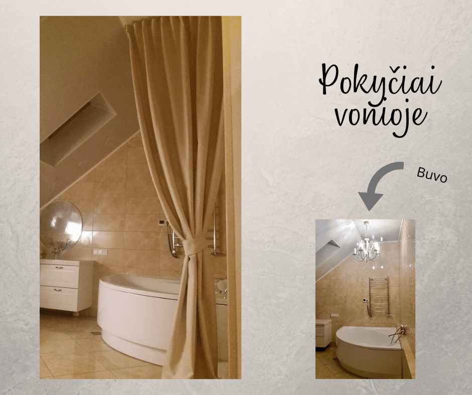 pokyciai vonioje