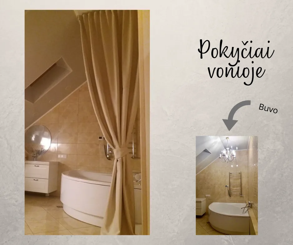 pokyciai vonioje