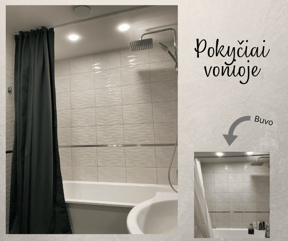pokyciai vonioje