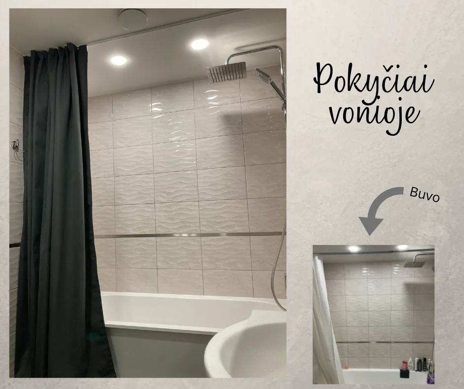 pokyciai vonioje