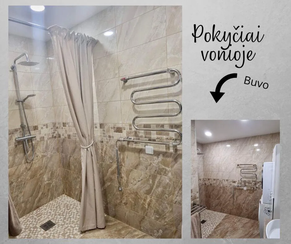 pokyciai vonioje