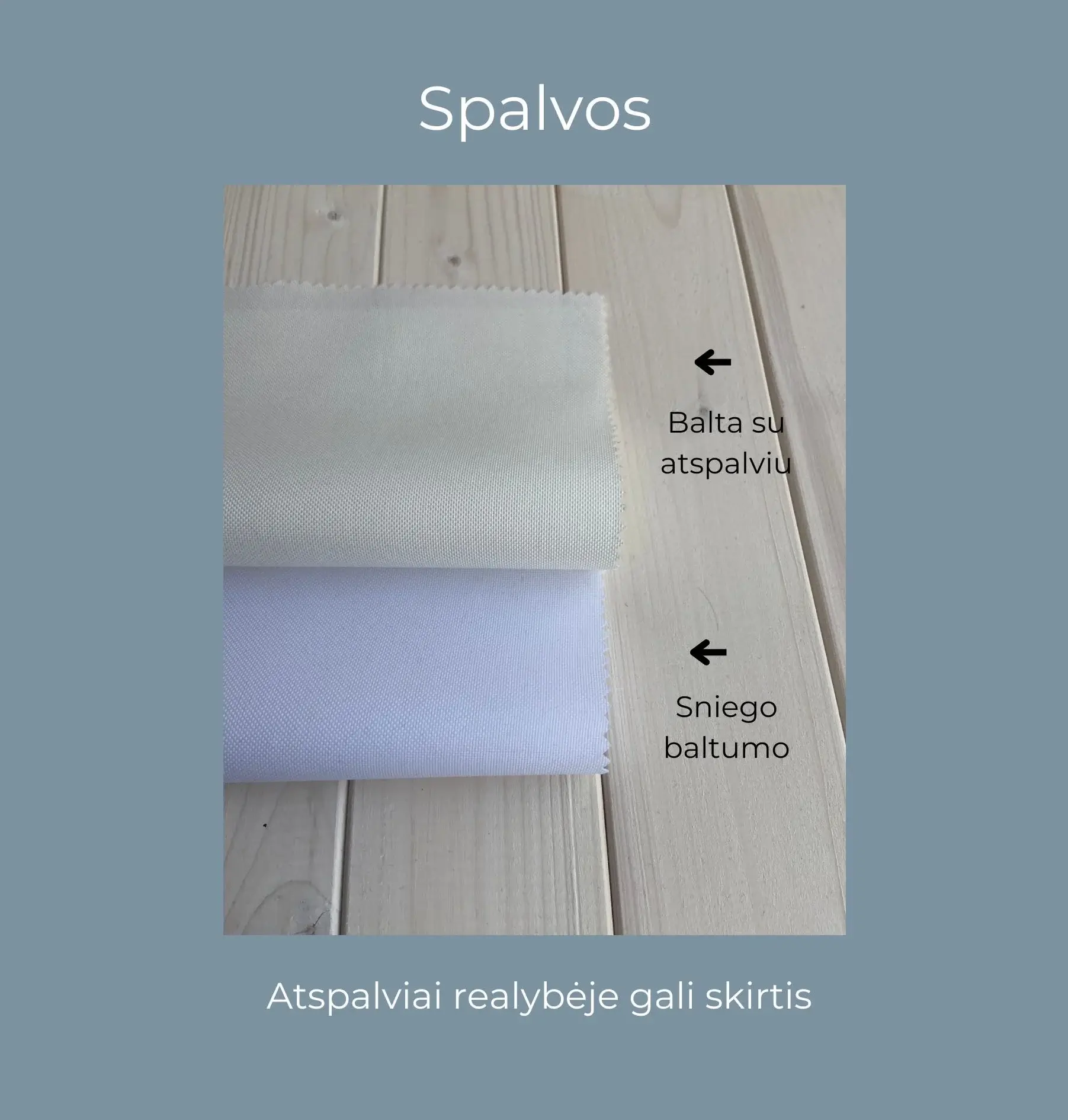 balta terasos uzuolaida, spalvu palete