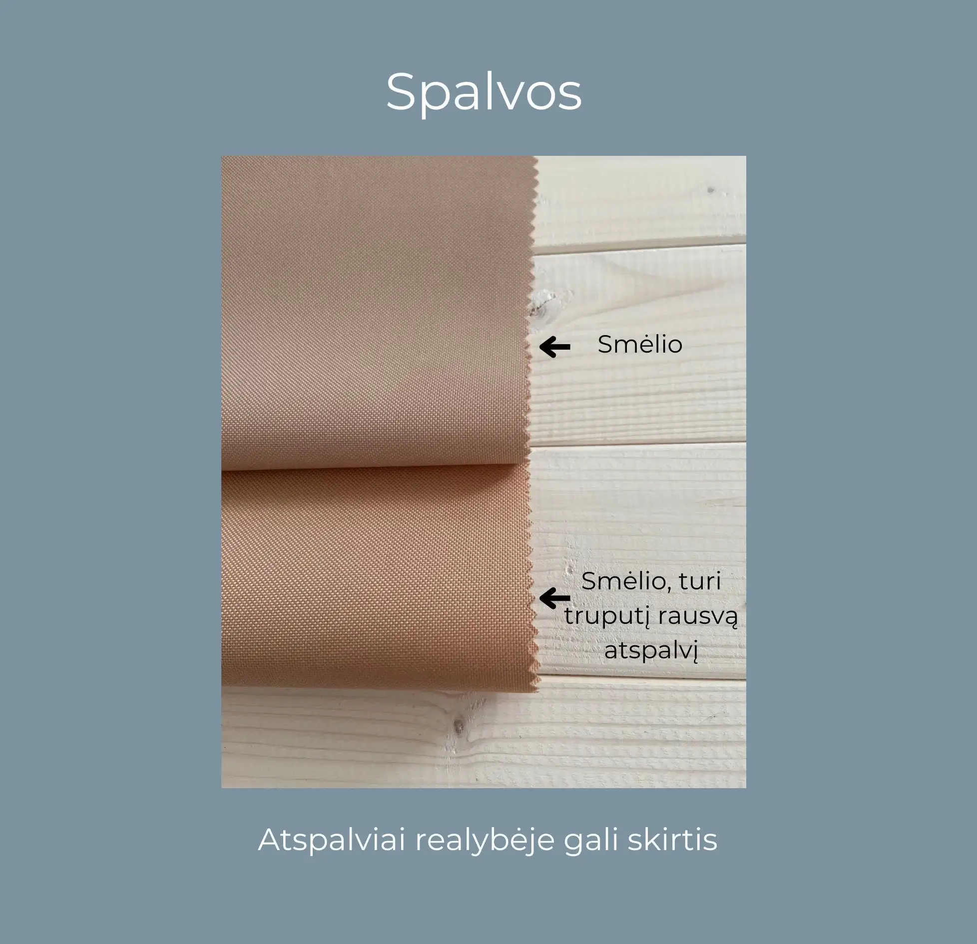 terasos uzuolaida, audinys smelio spalva